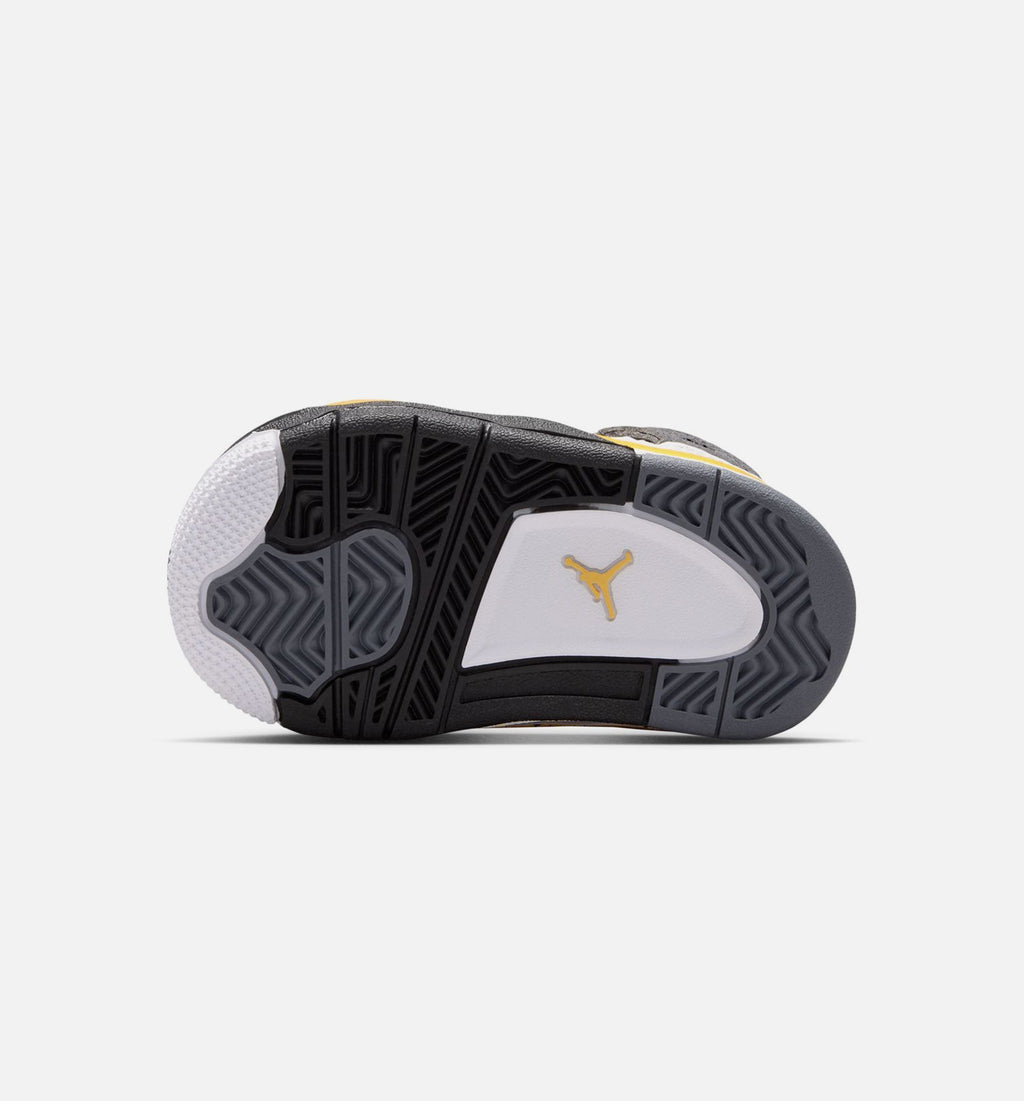 Air Jordan 4 Retro Rare Air Tour Yellow – Infant & Toddler Lifestyle Shoe | White/Dark Blue Grey/Black/Tour Yellow