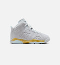 Air Jordan 6 Retro Pearl Preschool Lifestyle Shoe – Pure Platinum/Glacier Blue/Metallic Gold
