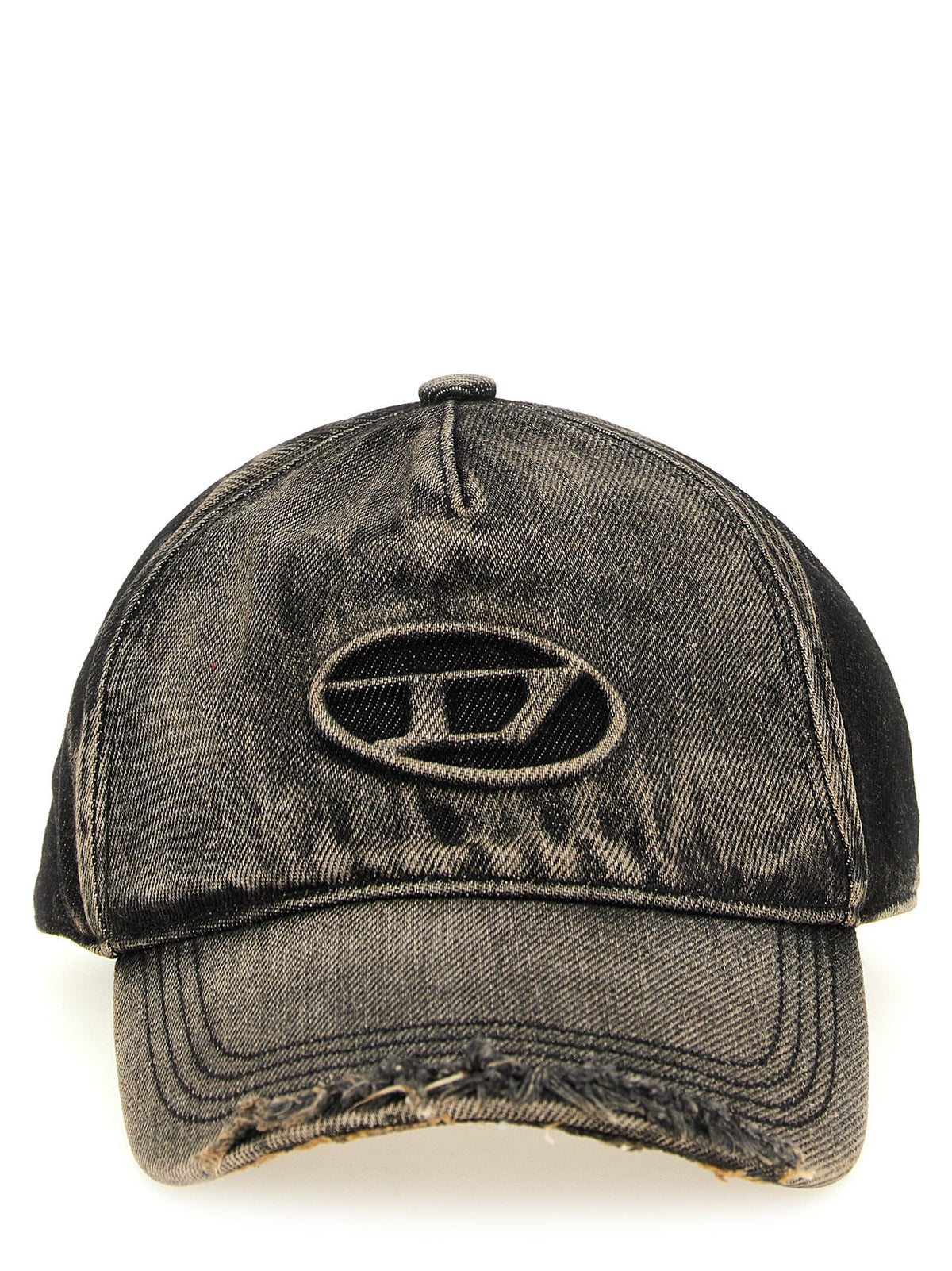 Diesel Black Cotton Baseball Cap