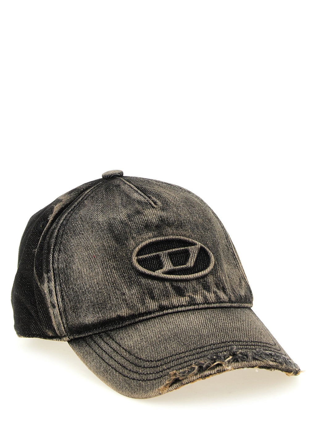 Diesel Black Cotton Baseball Cap