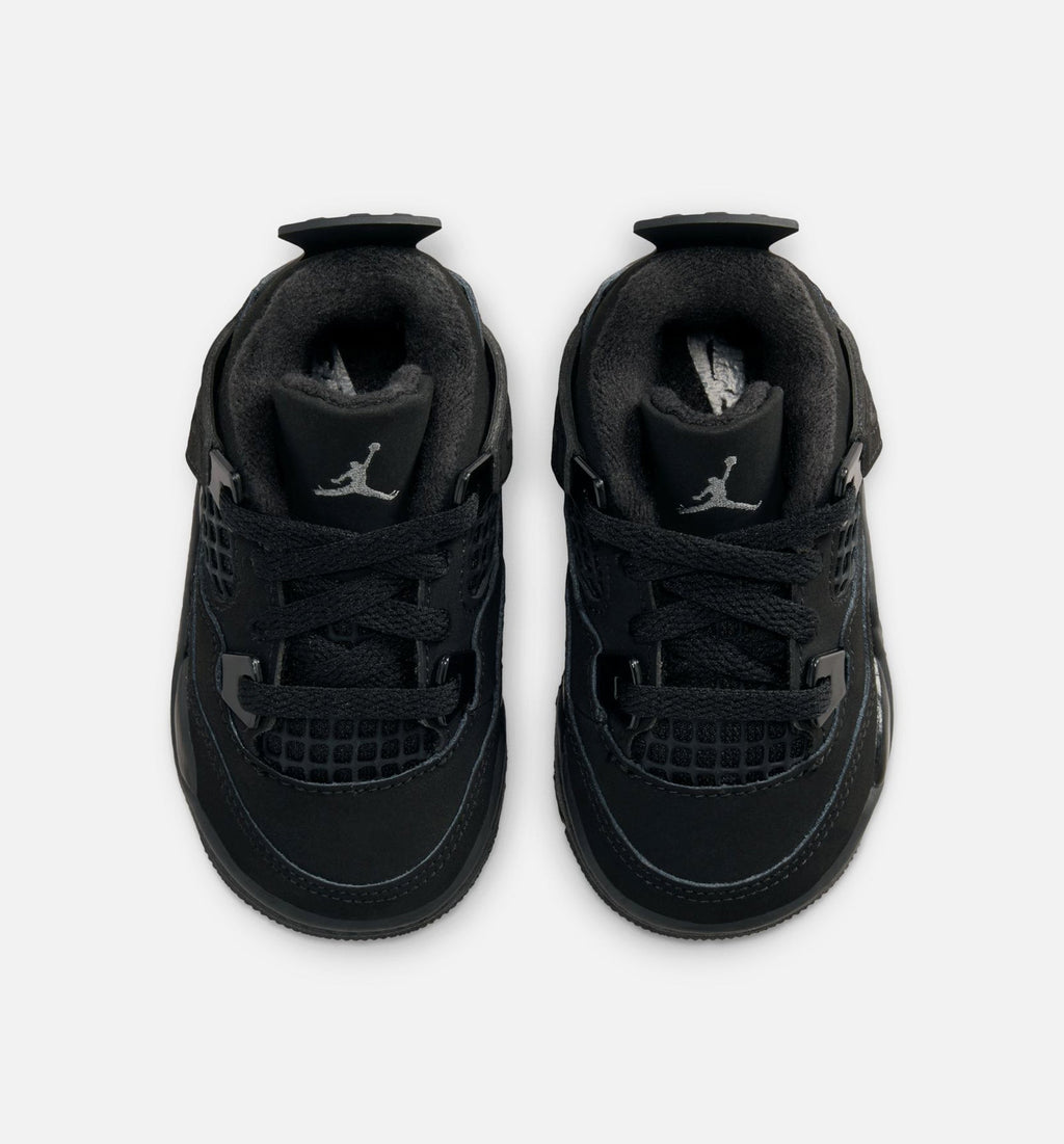 Air Jordan 4 Retro "Black Cat" Infant/Toddler Shoe – Black/Black/Light Graphite