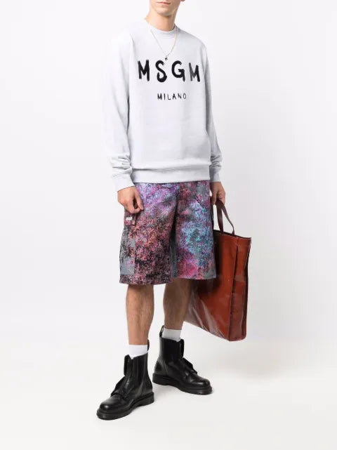 MSGM logo-print crew neck sweatshirt