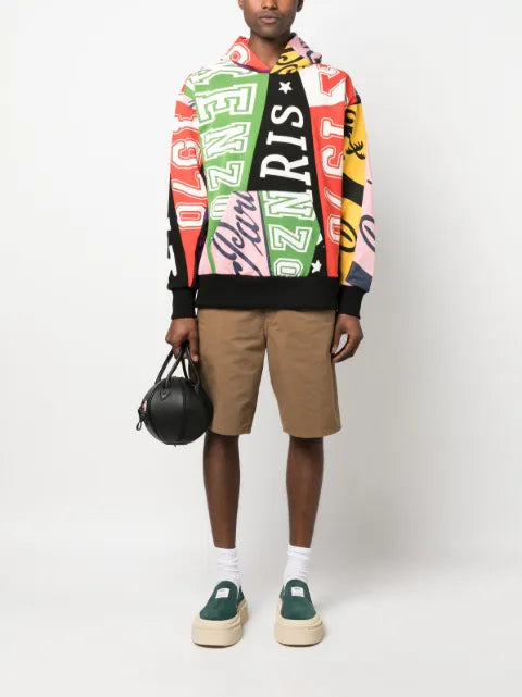 Kenzo Flag-print cotton hoodie
