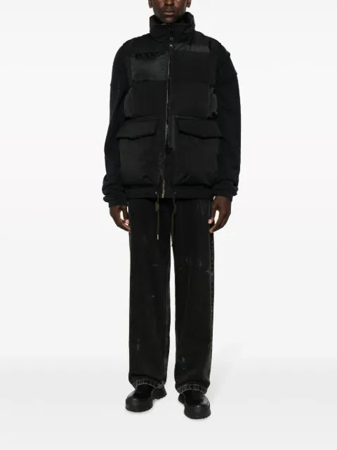 sacai suede-panel padded gilet