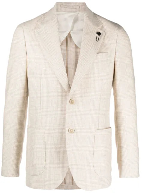Lardini prince-of-wales-check wool blazer