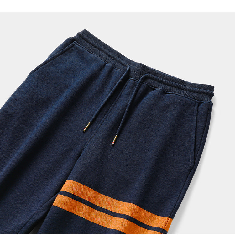 Thom Browne Style Casual Unisex Sweatpants with Signature Four-Bar Detail