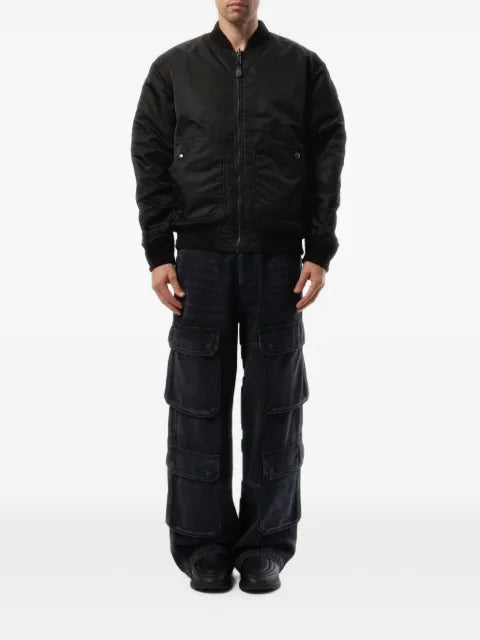 Diesel bomber jacket in padded nylon with Oval D