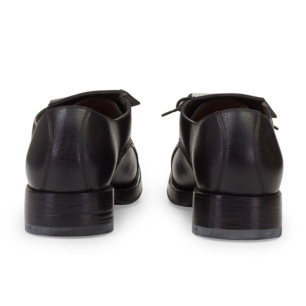 BLACK FLAP OVER LACEUP OXFORDS