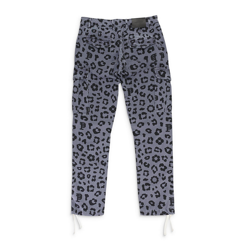 Black Monogram Leopard Print Cargo Pants