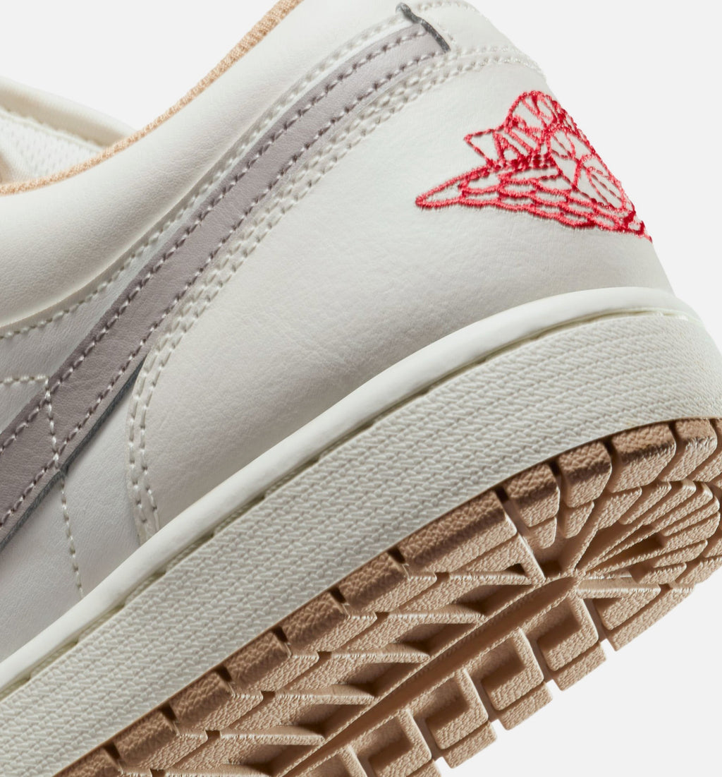 Air Jordan 1 Low Men's Sneakers - Sail / Fire Red / College Grey / Straw