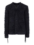 sacai frayed-hem button cardigan