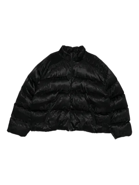 Balenciaga logo-pattern quilted jacket