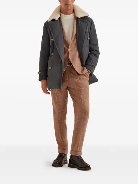 Brunello Cucinelli herringbone-pattern single-breasted blazer