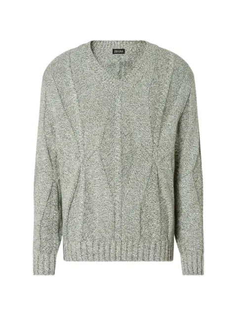 Zegna cable knit v-neck