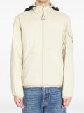 Moncler beige padded hooded jacket