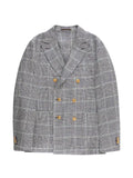 slowear double-breasted houndstooth blazer