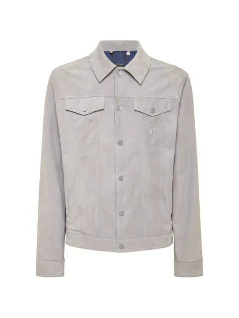 Billionaire buttoned leather jacket