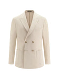 Boggi Milano Brooklyn micro textured double-breasted jacket in pure cotton