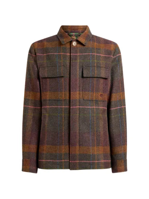 ETRO Madras wool and cashmere shirt jacket