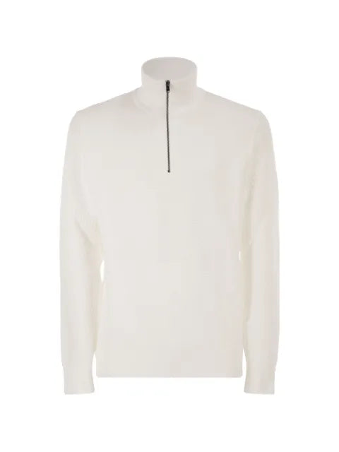 BOSS textured-knit half-zip sweater