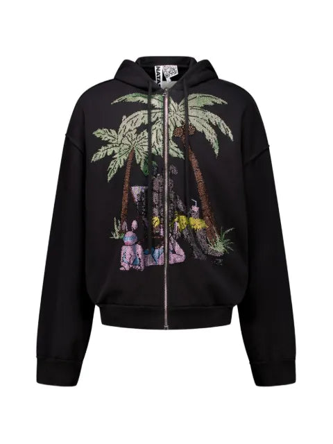 Natasha Zinko rhinestone-embellished zip-up hoodie