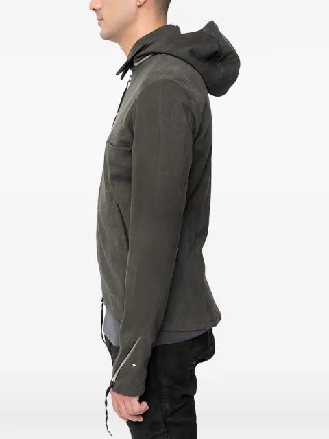 Ma+ detachable-hooded jacket