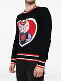 Dolce & Gabbana piglet-appliqué merino wool sweater