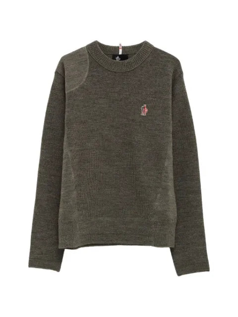 Moncler Grenoble logo-patch long-sleeve sweater