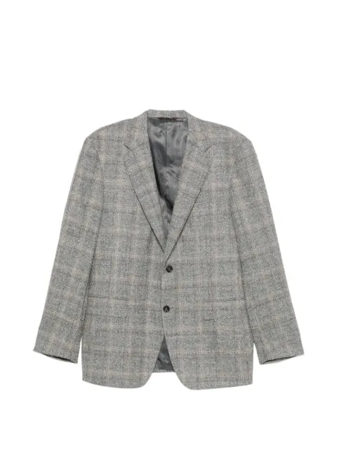 Canali check-pattern single-breasted blazer