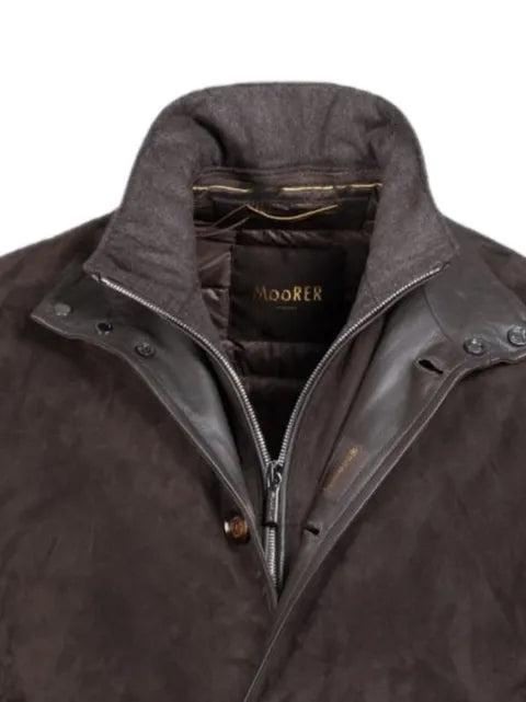 Moorer Janos-Ur suede layered-effect jacket