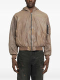ALEXANDER DIGENOVA hooded leather bomber jacket