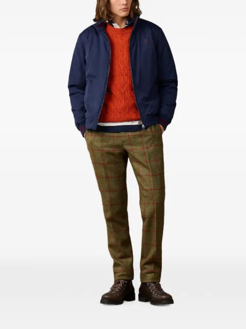 Hackett London logo-embroidered blouson jacket
