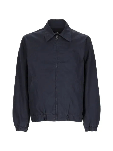 A.P.C. logo-embroidered zip-up jacket