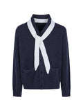 sacai scarf-detail wool cardigan