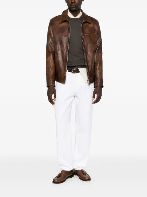 DONDUP distressed leather jacket