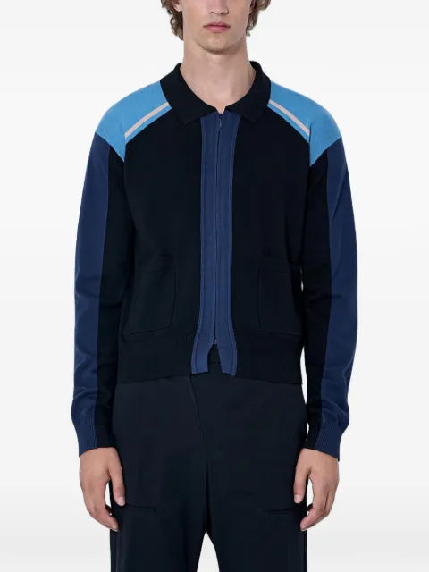 Kiko Kostadinov contrast-panel zip-front sweater