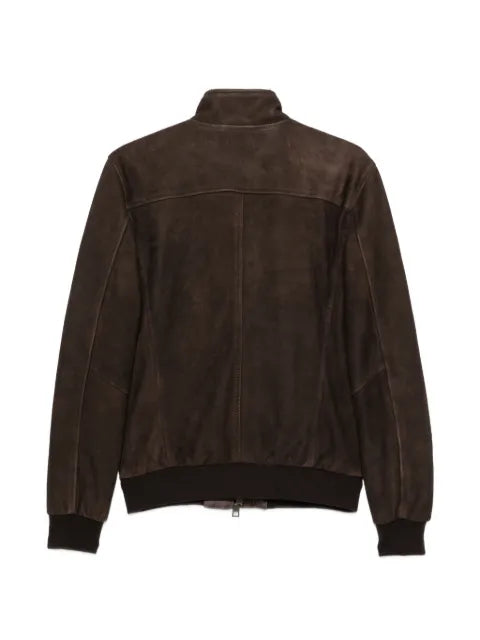 Boglioli suede high-neck jacket