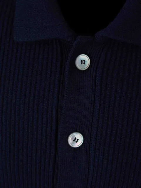 Gran Sasso ribbed-knit button-down sweater