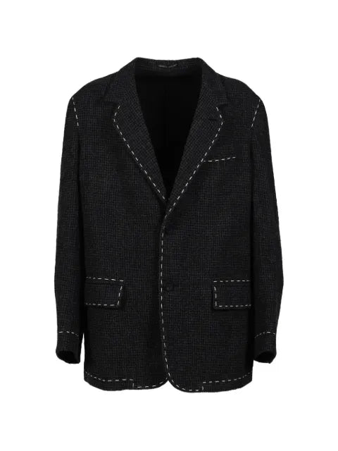 Y's houndstooth hand-stitched blazer