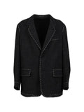 Y's houndstooth hand-stitched blazer