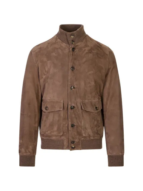 Stewart button-up suede jacket