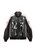 Y-3 Chito graffiti-print leather jacket