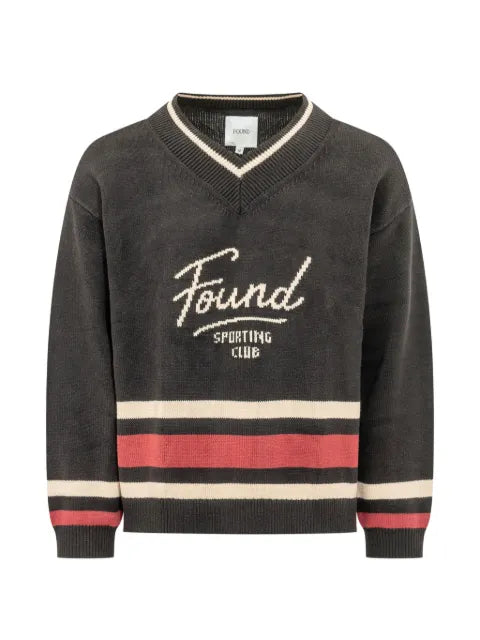 FOUND logo-embroidered striped sweater