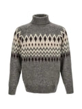 Brunello Cucinelli geometric-pattern raglan-sleeve sweater