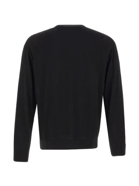 Laneus ribbed-trim merino wool sweater
