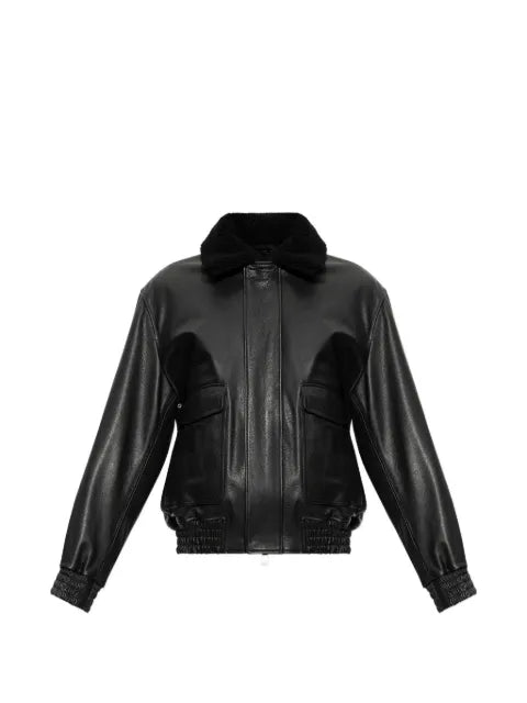 Arma Bari faux-fur-collar leather jacket