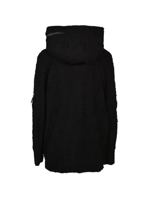 D HYGEN distressed-effect pile hoodie