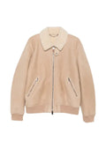 Canali shearling-collar leather jacket