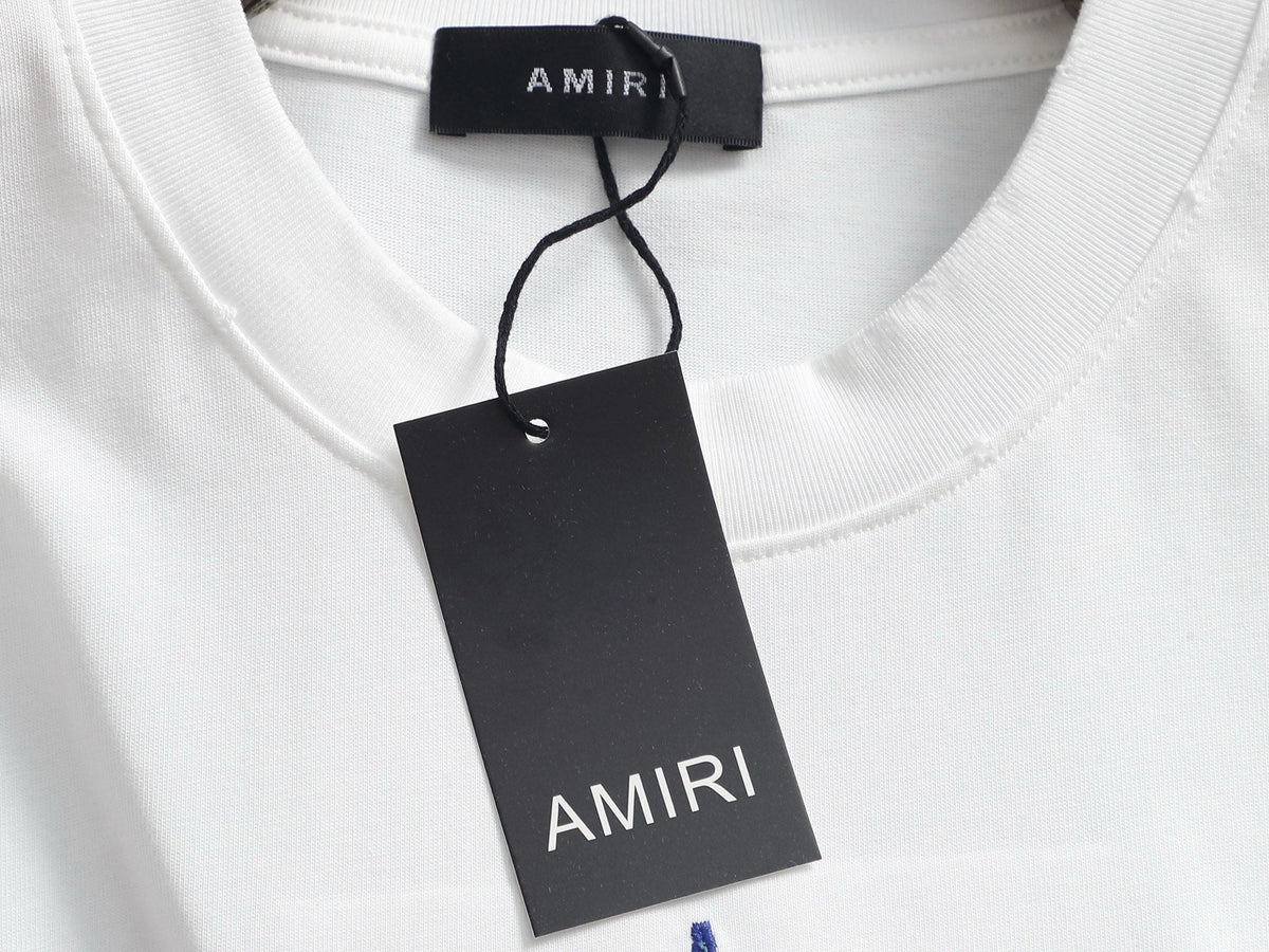 AMIRI Star Embellished Logo Crew‑Neck Short‑Sleeve T‑Shirt
