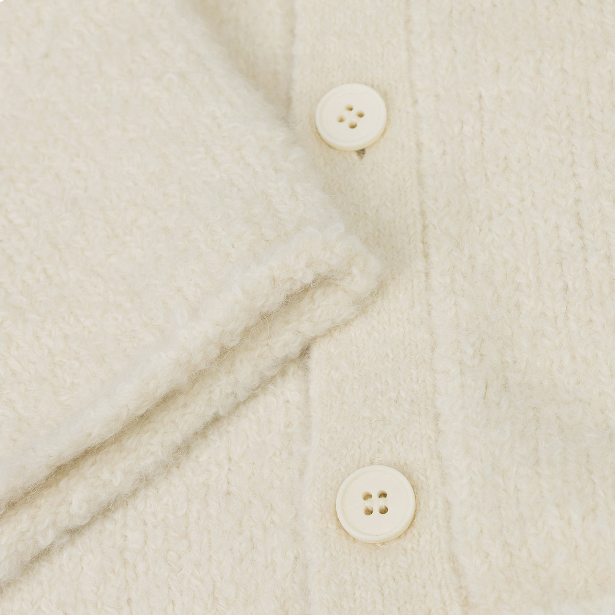 White Intarsia Knit Logo Cardigan